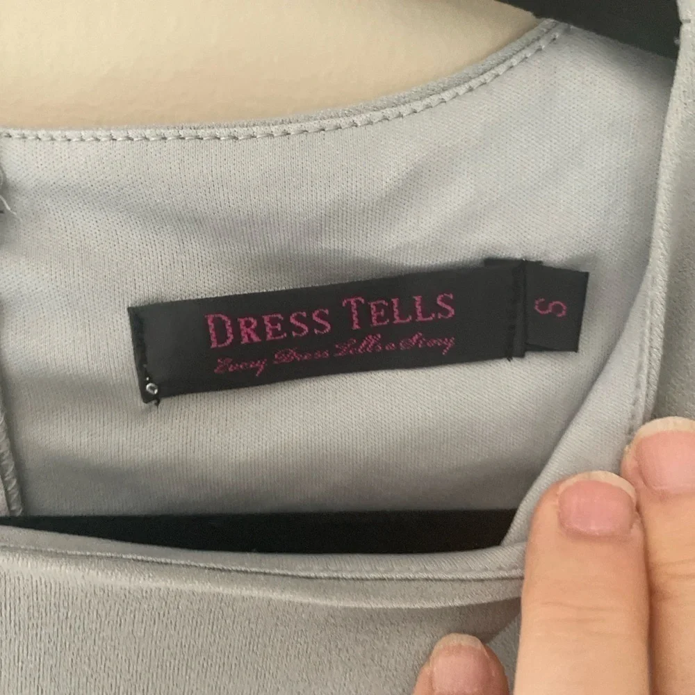 Dress Tells Gray A-Line Cap Sleeve Dress Size Small  Classic Career Party  Chic